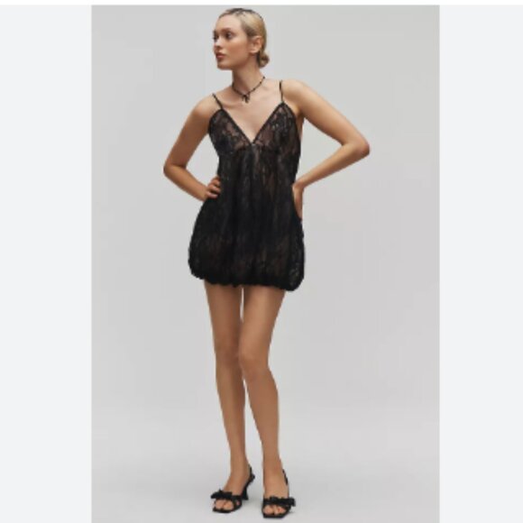 Brand New By Anthropologie Lace-Trim Bubble Tunic Top - Picture 3 of 7